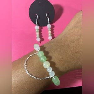 Handmade Beaded Bracelet and Earring set